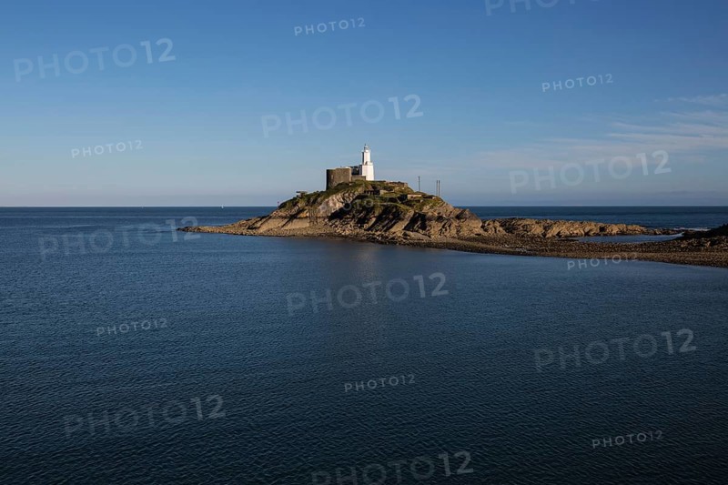 Lighthouse at Mumbles Head, Gower peninsula, near Swansea, South Wales, UK
