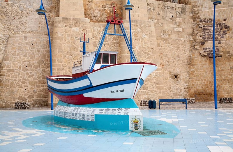 Memorial to fishermen lost at sea Melilla autonomous city state Spanish territory in north Africa, Spain, Europe