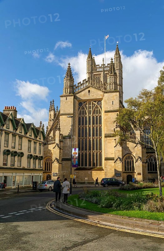 Abbey church fromOrange Grove, Bath, North east Somerset, England, UK