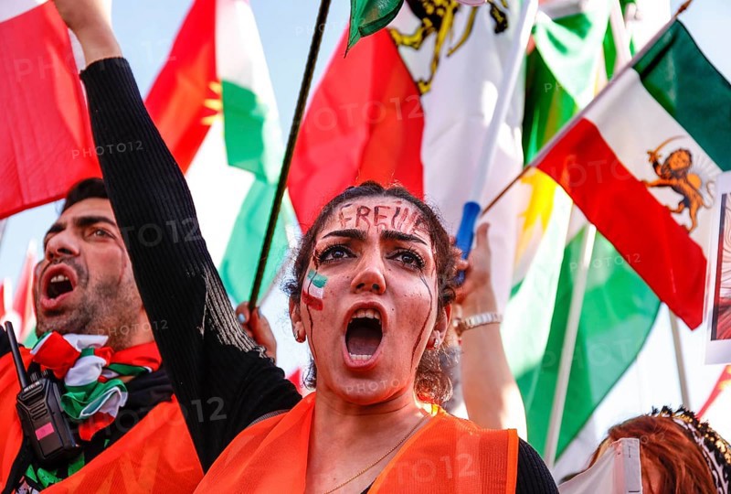 Thousands of Iranians demonstrate in Berlin to support the protests in Iran. The demonstration was called by the Woman Life Freedom Collective, Berlin, 22.10.2022