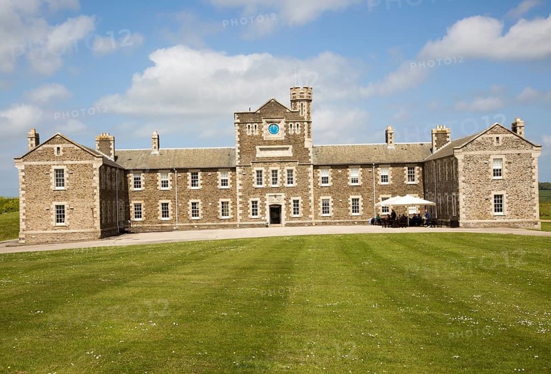 Historic barracks building at Pendennis Castle, Falmouth, Cornwall, England, UK