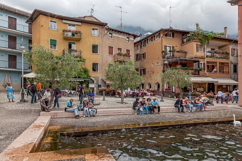 Old town centre of Malcesine, Porto Vecchio, Lake Garda, Province of Verona, Italy, Europe