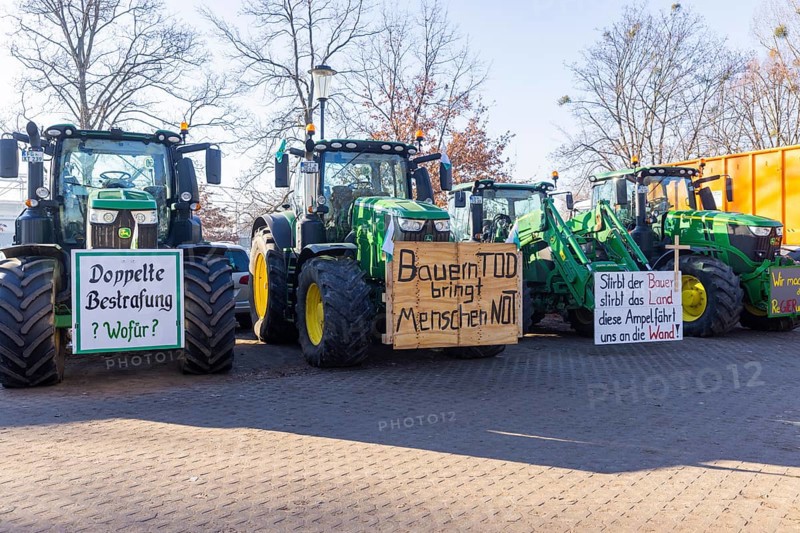 Farmers' protest action, Dresden, Saxony, Germany, Europe