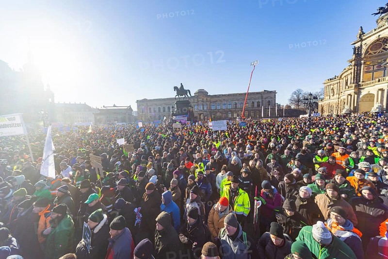 Farmers' protest action, Dresden, Saxony, Germany, Europe