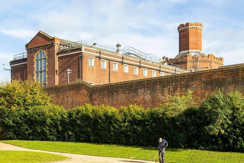 Walls of Reading prison, Reading, Berkshire, England, UK