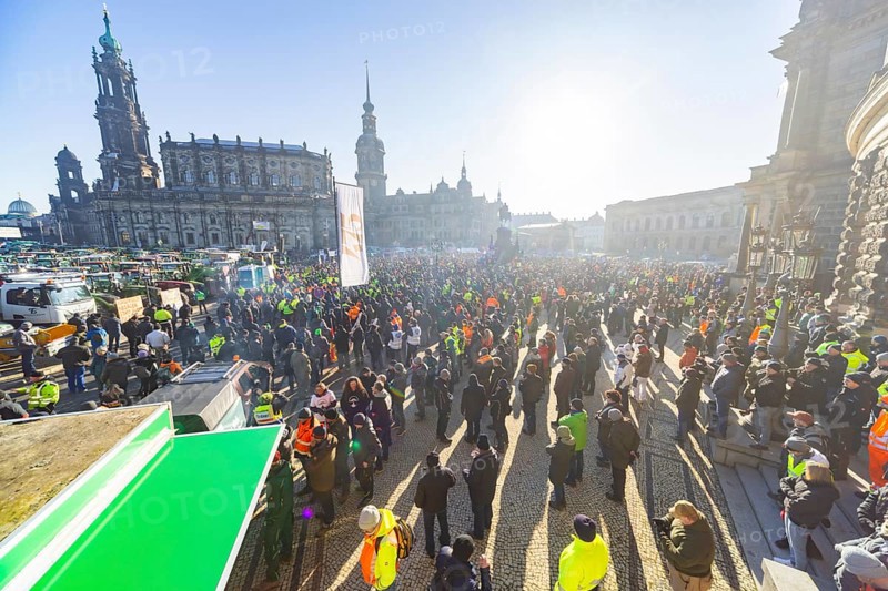 Farmers' protest action, Dresden, Saxony, Germany, Europe