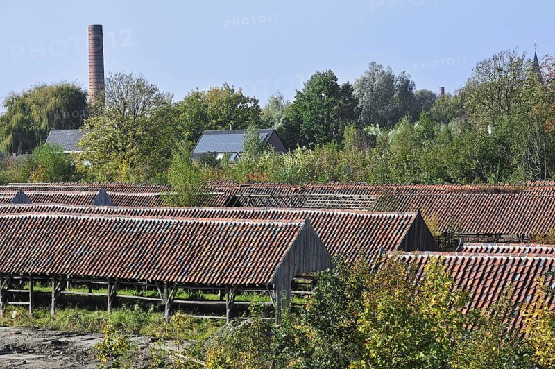 Drying yards at brickworks, Boom, Belgium, Europe