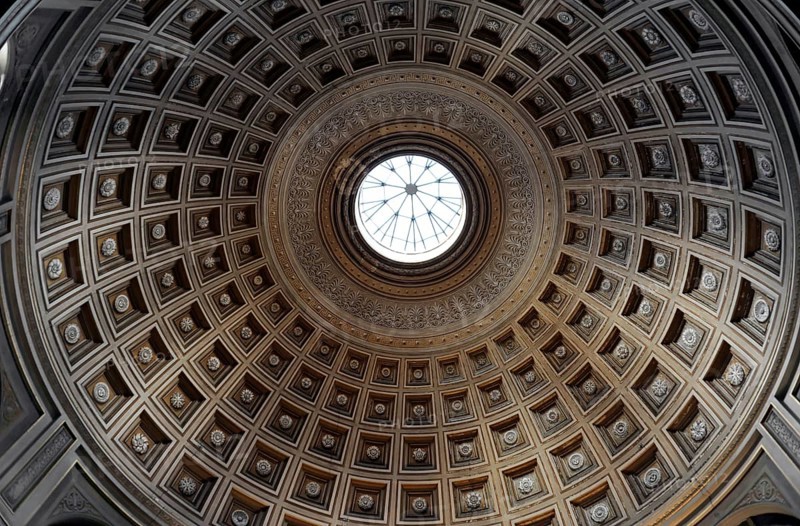Temple of the Pantheon with the hole on the roof in Rome, Lazio in Italy