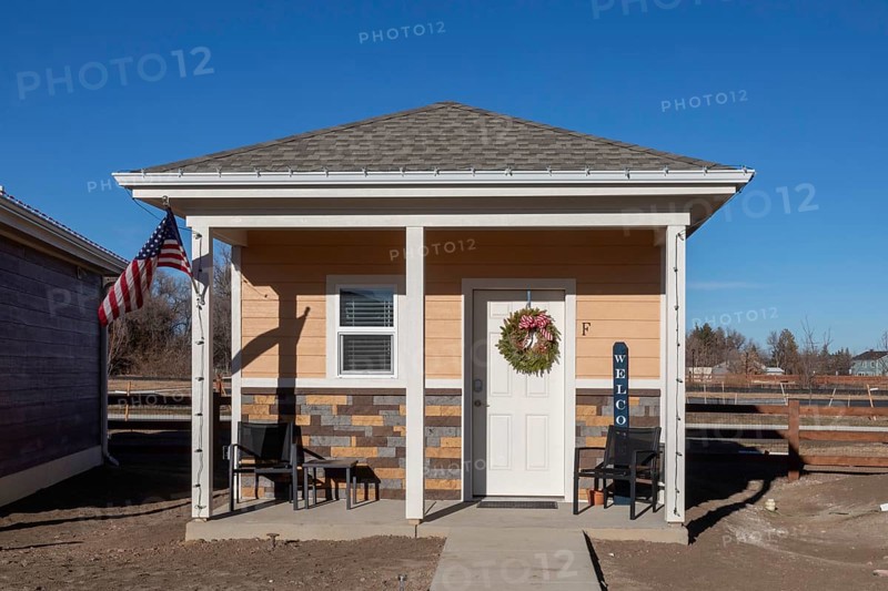 Longmont, Colorado, The Veterans Community Project is building tiny homes for homeless veterans. The development has 26 homes, ranging from 240 square feet for individuals to 320 square feet for families