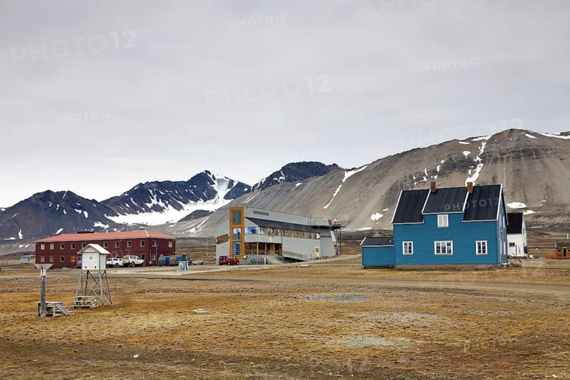 Research station of the Norsk Polarinstitutt, Norwegian Polar Institute, Norway's national institution for polar research at Ny-Alesund, Svalbard, Spitsbergen, Norway, Europe