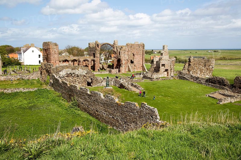 Ruins of Lindisfarne Priory, Holy Island, Northumberland, England, UK