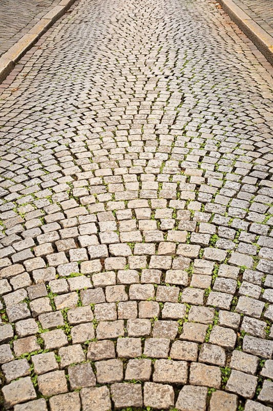 Cobbled street in Maastricht, Limburg province, Netherlands