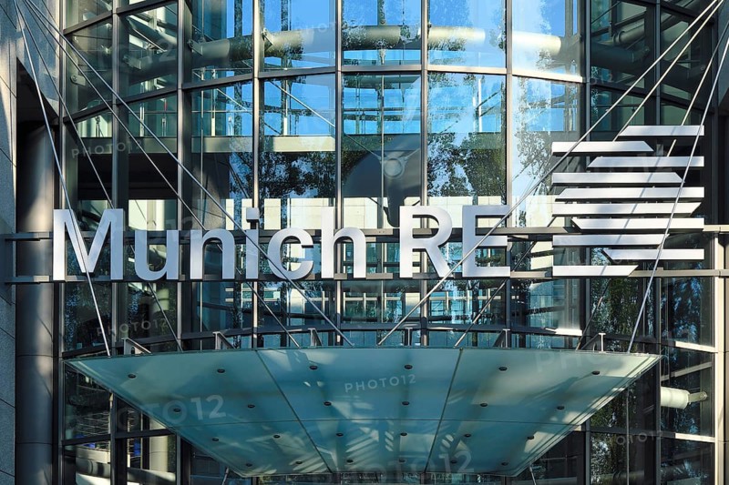Company logo of the reinsurer MUNICH RE, Munich, Bavaria, Germany, Europe