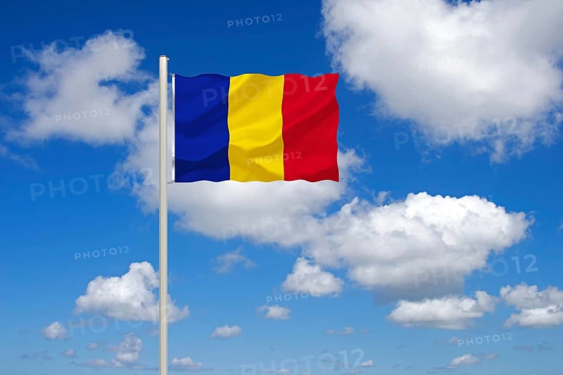 The flag of Chad, landlocked country in Central Africa, Africa, Studio