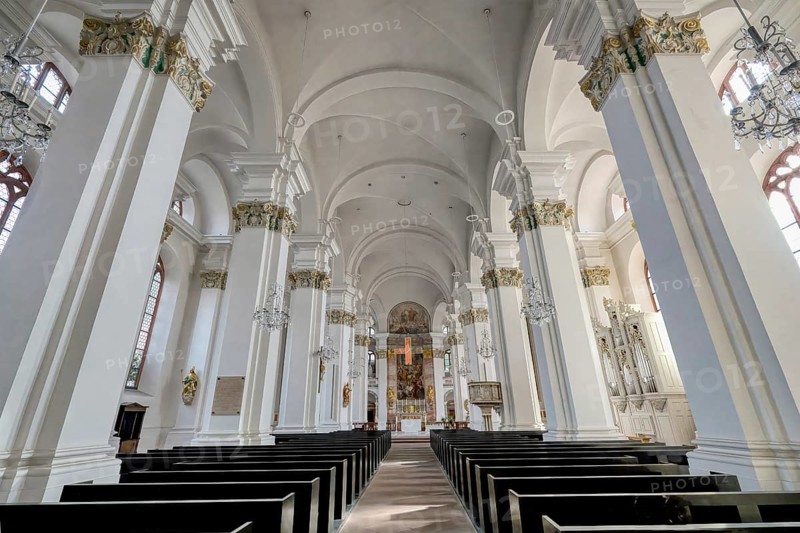 Church of the Jesuits, White interior, Heidelberg, Baden Wurttemberg, Germany, Europe