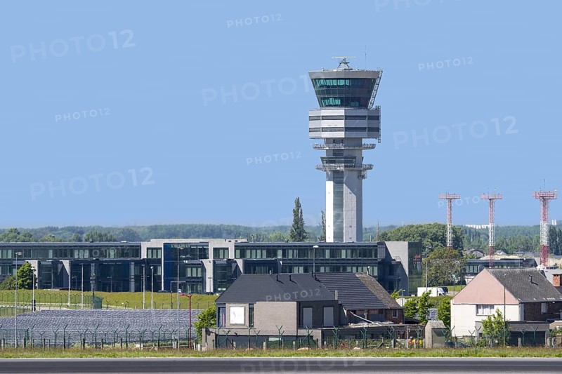 Control tower of Brussels Airport at Zaventem, Belgium, Europe