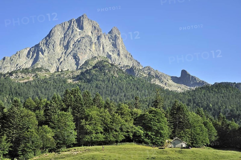 The Pic du Midi d'Ossau (2884 m), a mountain in the Pyrenees-Atlantiques, Pyrenees, France, Europe