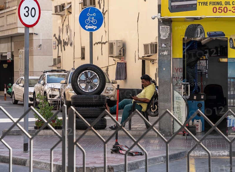 Residential buildings and shops in the Al Fahidi neighbourhood, Dubai, United Arab Emirates, Asia