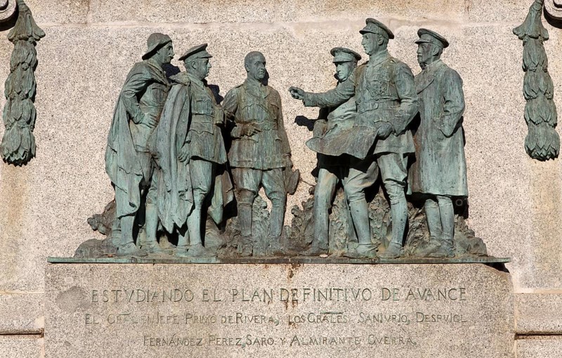Detail of monument to General Miguel Primo de Rivera, Plaza del Arenal, Jerez de la Frontera, Spain, Europe