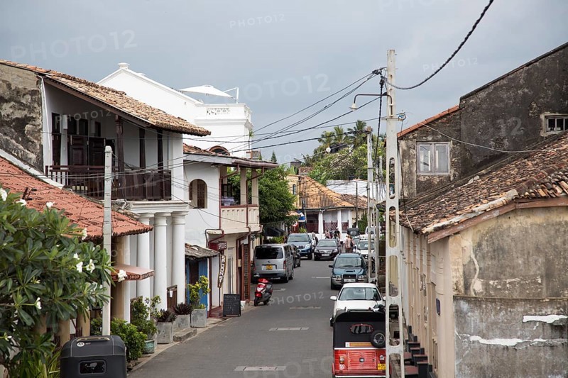 Street in the historic town of Galle, Sri Lanka, Asia