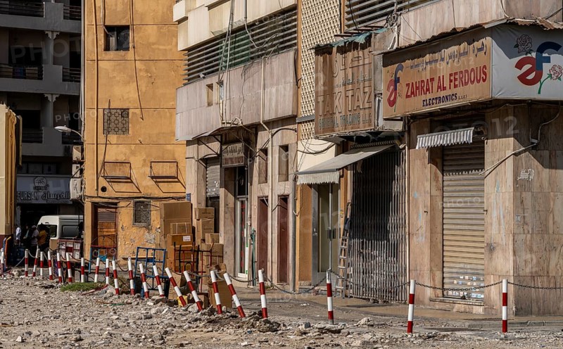 Vacant shops in the Al Fahidi neighbourhood, Dubai, United Arab Emirates, Asia