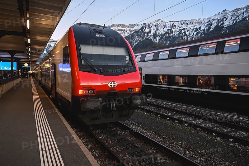 Railcar SBB Interlaken Ost station, Switzerland, Europe
