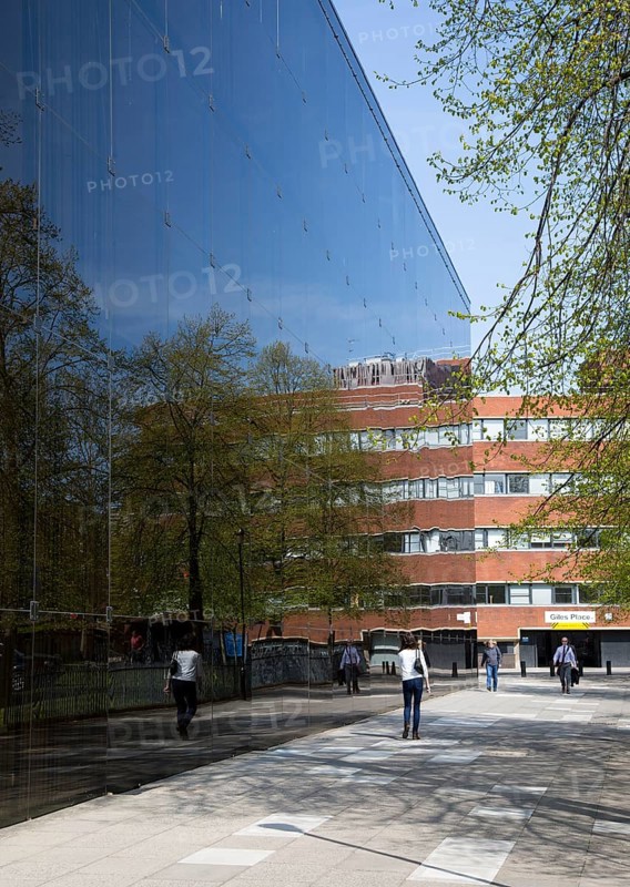 Reflective glass walls of Willis building, Ipswich, Suffolk, England, UK designed by Norman Foster 1970s