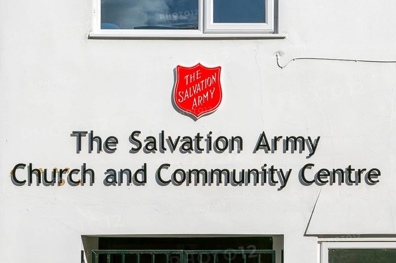Signs for the Salvation Army church and community centre, Woodbridge, Suffolk, England, UK