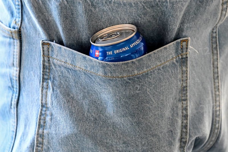 Trouser pocket Beer can