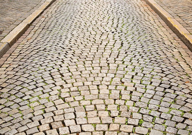 Cobbled street in Maastricht, Limburg province, Netherlands
