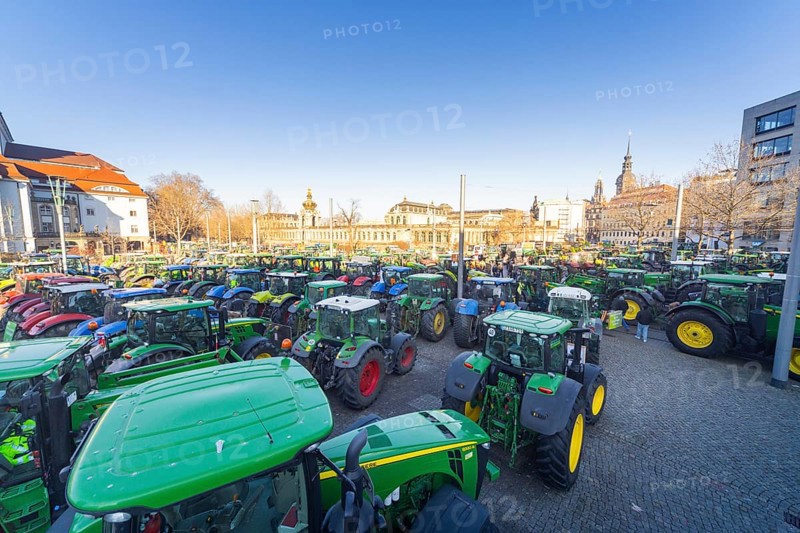 Farmers' protest action, Dresden, Saxony, Germany, Europe