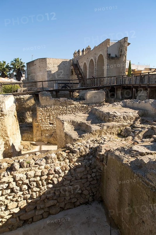 Archaeological excavations of ancient buildings in the Alcazar, Jerez de la Frontera, Spain, Europe