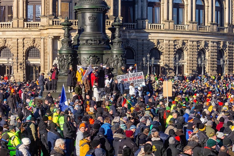 Farmers' protest action, Dresden, Saxony, Germany, Europe