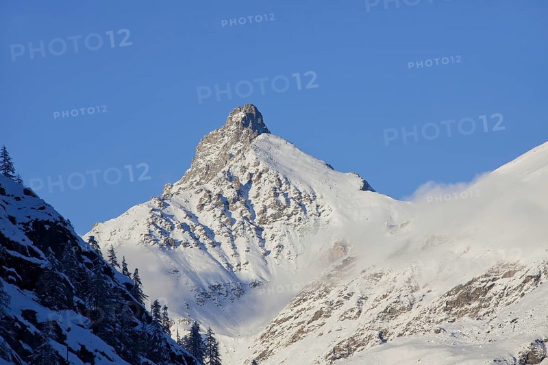 The mountain Grivola in the Graian Alps in the Gran Paradiso National Park, Valle d'Aosta, Italy, Europe