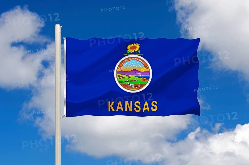 The flag of Kansas, USA, Studio, North America