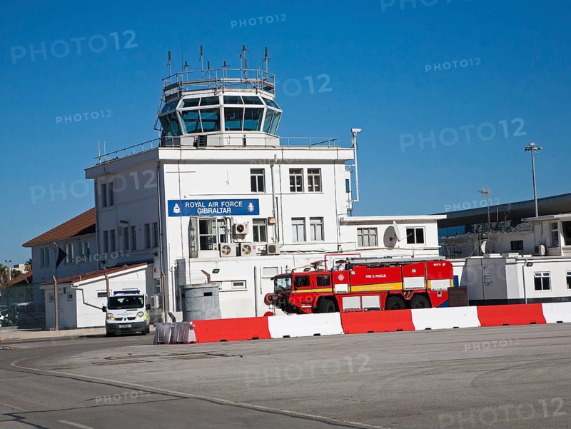 Royal Air Force airport control tower building Gibraltar, British terroritory in southern Europe
