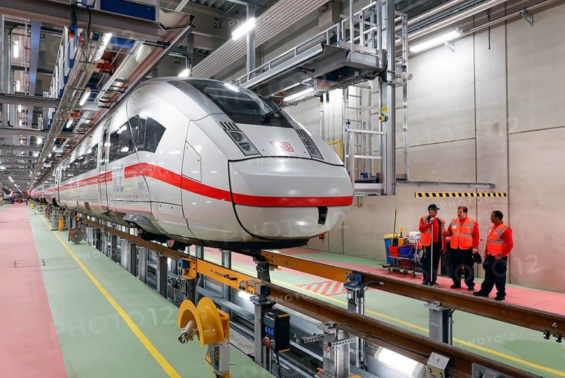 A Deutsche Bahn ICE train stands at the ICE plant in Berlin Rummelsberg, Berlin, 20 December 2022