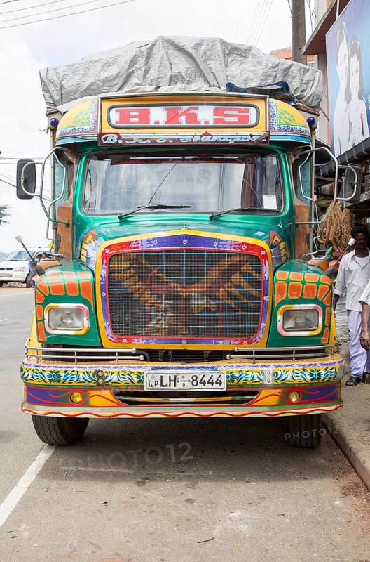 Brightly decorated lorry town of Haputale, Badulla District, Uva Province, Sri Lanka, Asia