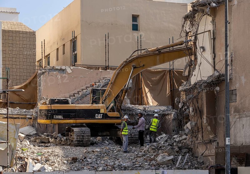 Small construction site in the Al Fahidi neighbourhood, Dubai, United Arab Emirates, Asia