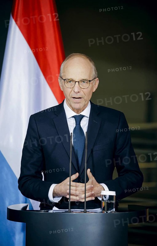 Luc Frieden, Prime Minister of the Grand Duchy of Luxembourg, recorded at a press conference after talks with Federal Chancellor Olaf Scholz at the Federal Chancellery in Berlin, 8 January 2024