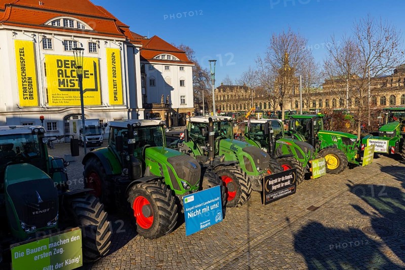 Farmers' protest action, Dresden, Saxony, Germany, Europe