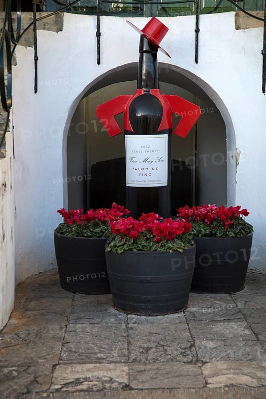 Tio Pepe sherry model at Gonzalez Byass bodega, Jerez de la Frontera, Cadiz province, Spain, Europe