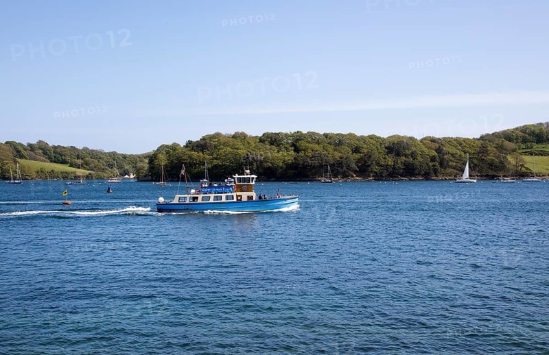 Ferry boat leaving St Mawes, Cornwall, England, UK