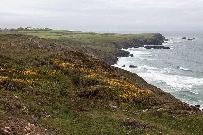 Stormy weather on the Lizard Peninsula coast, Cornwall, England, UK