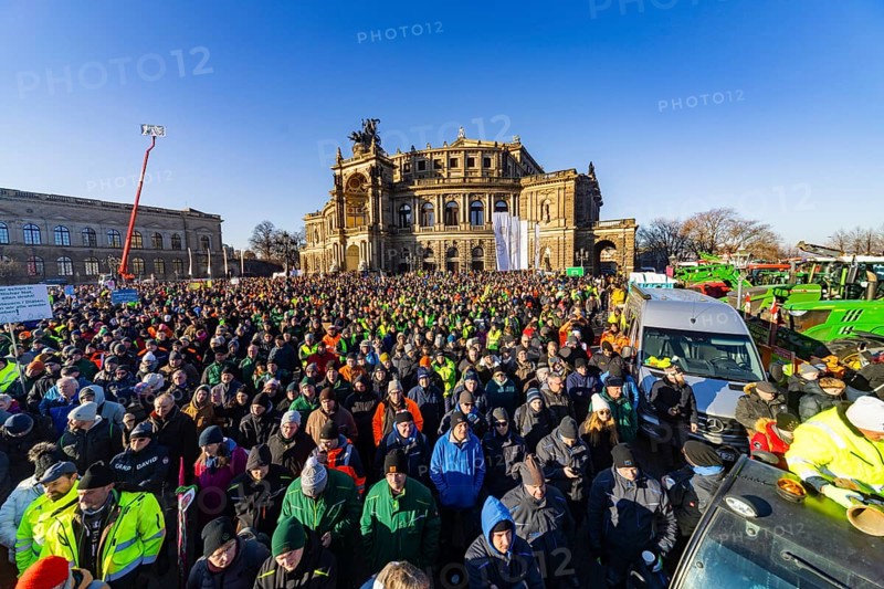 Farmers' protest action, Dresden, Saxony, Germany, Europe