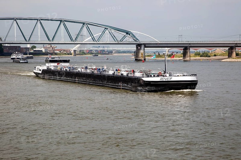 Large commercial barge on River Waal, Nijmegen, Gelderland, Netherlands