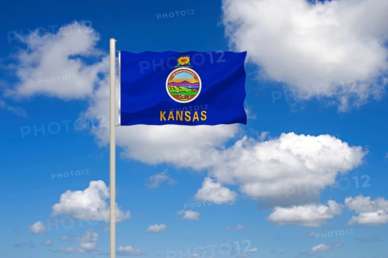 The flag of Kansas, USA, Studio, North America