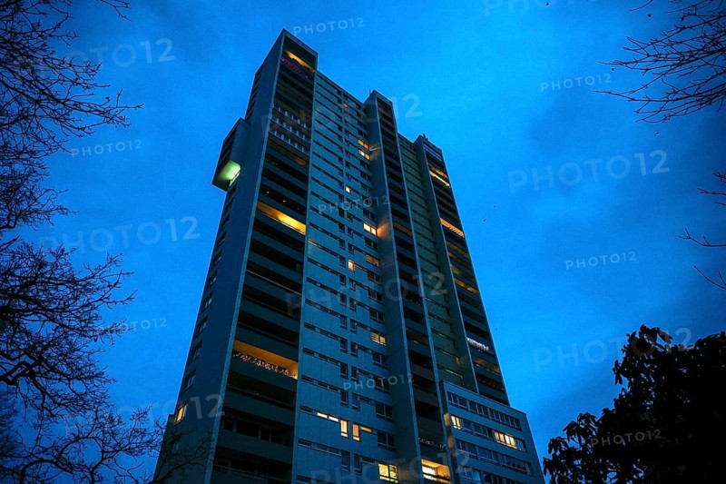 Tower block of the IDEAL building cooperative in Gropiusstadt. The rise in rents in German cities increased again last year, Berlin, 16.01.2023