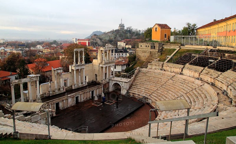 Roman amphitheatre in Plovdiv, Bulgaria, eastern Europe, Europe