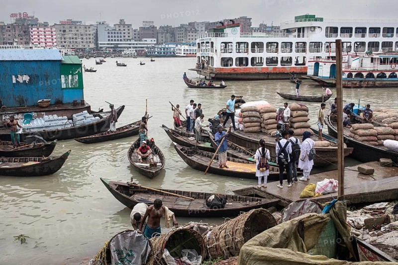 Sadarghat jetty on the Buriganga River, Dhaka, Bangladesh, Asia